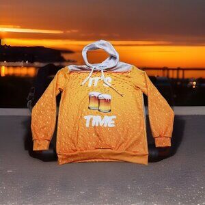 ✅It’s Beer Time Full Over Print 3D Digital Printed Hoodie NewCosplay Men’s L